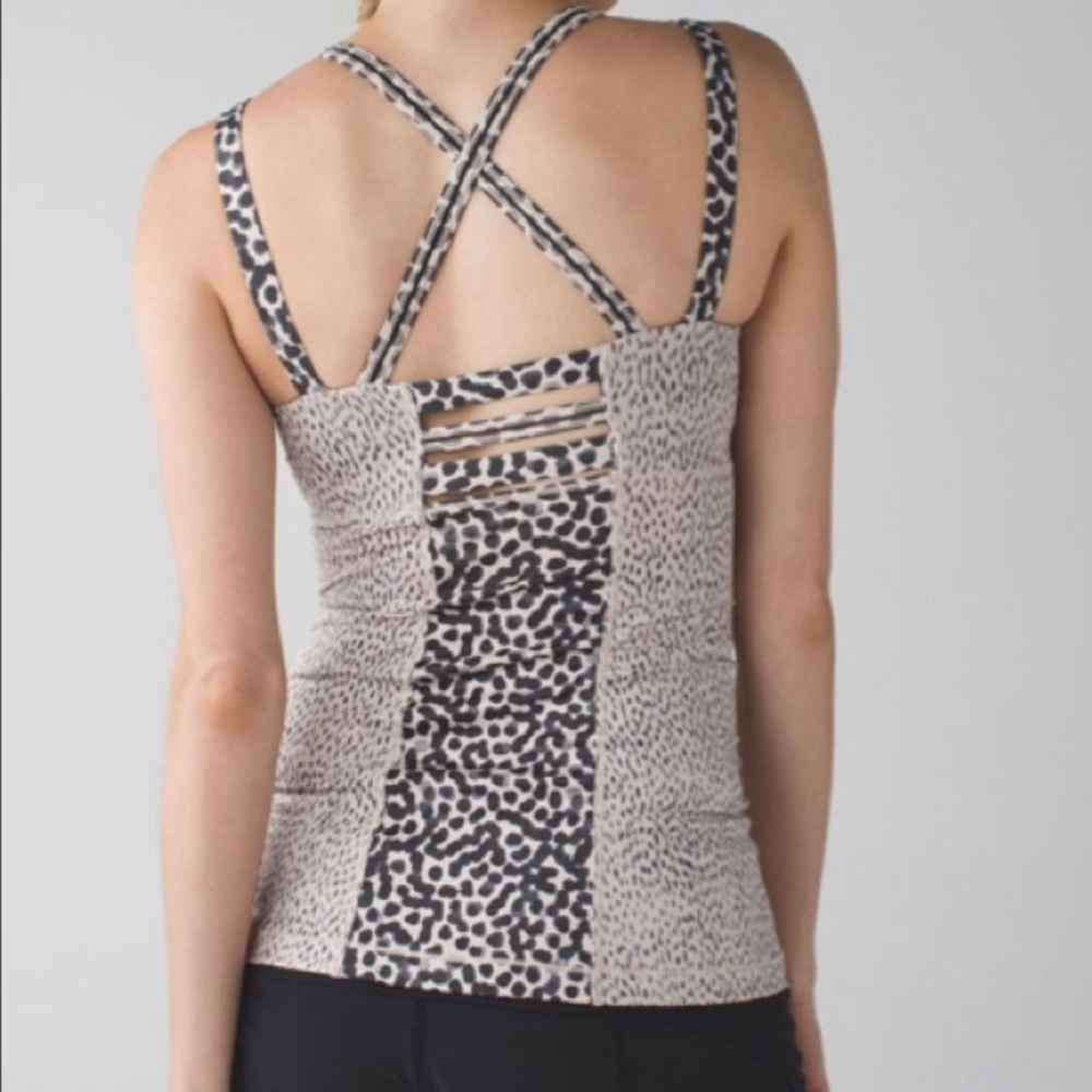 Lululemon Happy Strappy Tank 6 Ace Spot Grain